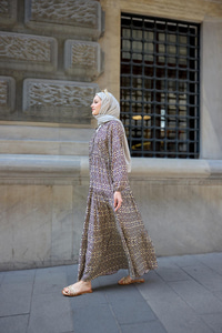 Geometrik Motif Desen Elbise Vizon