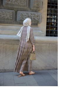 Geometrik Motif Desen Elbise Vizon