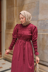 Gipeli Elbise Bordo