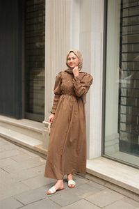 Gipeli Elbise Kahverengi