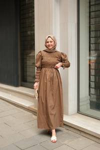 Gipeli Elbise Kahverengi