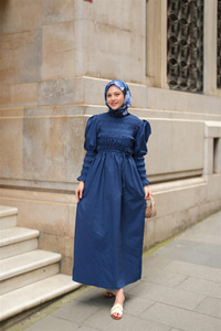 Gipeli Elbise Lacivert