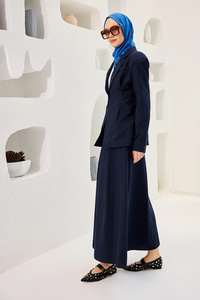 Gizli Cep Ve Önü Pile Detaylı Takım Lacivert