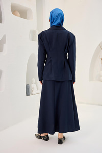 Gizli Cep Ve Önü Pile Detaylı Takım Lacivert