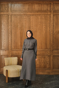 Gizli Düğme Detaylı Elbise Antrasit