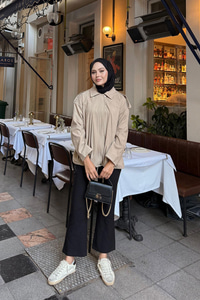 Gizli Düğmeli Kadife Ceket Taş