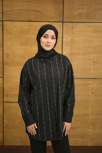 Gizli Düğmeli Ön taş Detay Regular Poplin Gömlek Siyah