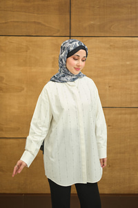 Gizli Düğmeli Ön taş Detay Regular Poplin Gömlek Beyaz