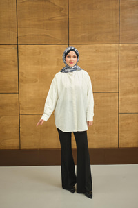 Gizli Düğmeli Ön taş Detay Regular Poplin Gömlek Beyaz