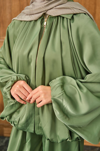 Gizli Fermuar Detay Takım Açık Yeşil