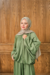 Gizli Fermuar Detay Takım Açık Yeşil