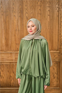 Gizli Fermuar Detay Takım Açık Yeşil