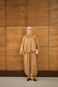 Gizli Fermuar Detay Takım Hardal