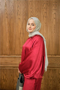 Gizli Fermuar Detay Takım Kırmızı