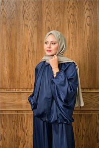 Gizli Fermuar Detay Takım Lacivert