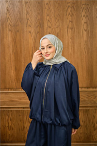 Gizli Fermuar Detay Takım Lacivert