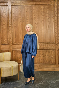 Gizli Fermuar Detay Takım Lacivert