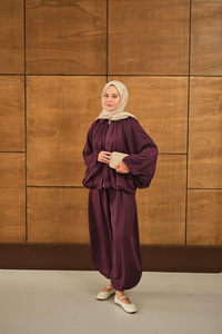 Gizli Fermuar Detay Takım Mürdüm