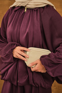 Gizli Fermuar Detay Takım Mürdüm