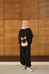 Gizli Fermuar Detay Takım Siyah