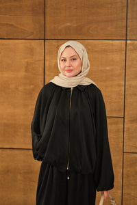 Gizli Fermuar Detay Takım Siyah