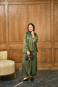 Gizli Fermuar Detay Takım Yeşil