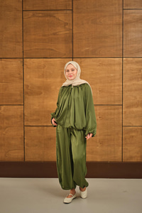 Gizli Fermuar Detay Takım Yeşil