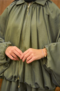 Gizli Fermuar Detay Takım Yeşil