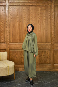 Gizli Fermuar Detay Takım Yeşil