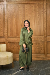 Gizli Fermuar Detay Takım Yeşil