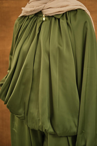 Gizli Fermuar Detay Takım Yeşil