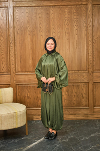 Gizli Fermuar Detay Takım Yeşil