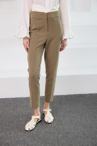 Gizli Fermuar Detaylı Kumaş Pantolon Yeşil