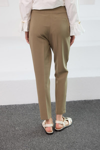 Gizli Fermuar Detaylı Kumaş Pantolon Yeşil