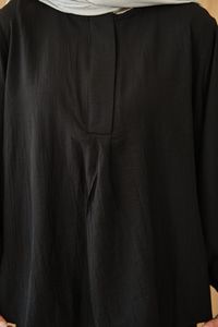 Gizli Fermuar Detaylı Müslin Takım Siyah