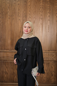 Gizli Fermuar Detaylı Takım Siyah