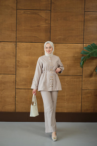 Gold Çıt Çıt Detay Takım Krem