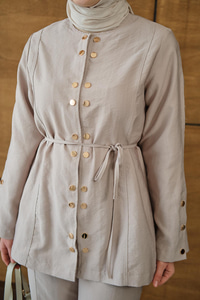 Gold Çıt Çıt Detay Takım Krem