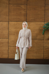 Gold Çıt Çıt Detay Takım Krem