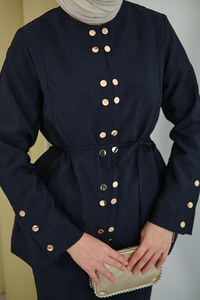 Gold Çıt Çıt Detay Takım Lacivert