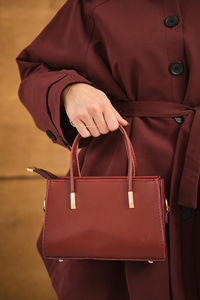 Gold Detay Çanta Bordo