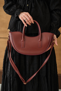 Gold Detay Deri Görünümlü Gondol Çanta Bordo