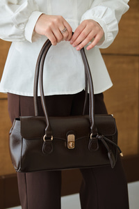 Gold Detay Geniş Çanta Acı Kahve