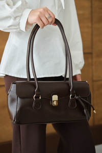 Gold Detay Geniş Çanta Acı Kahve