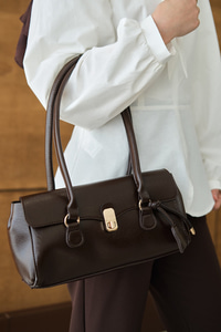 Gold Detay Geniş Çanta Acı Kahve