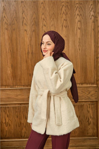 Gold Düğme Detay Ceket Krem