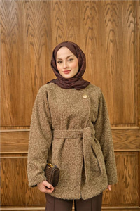 Gold Düğme Detay Ceket Vizon