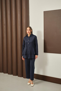 Gold Düğme Detay İkili Takım Lacivert