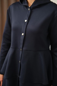 Gold Düğme Detay İkili Takım Lacivert