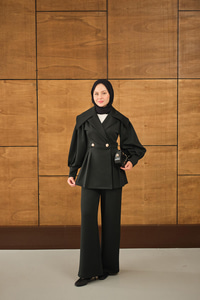 Gold Düğme Detay İkili Takım Siyah